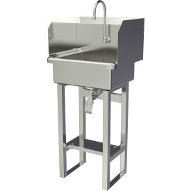 Floor Mount Sink with Single Knee Valve & Side Splash Guards, 0.5 GPM