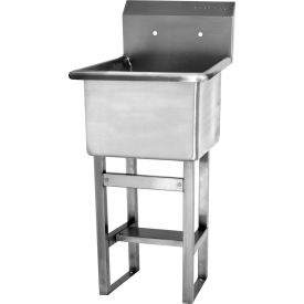 Floor Mount Sink with 8" OC Holes, 2 GPM Flow Rate, 14 Gauge Steel