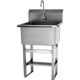 Wall Mount Sink with Battery Powered Sensor, Flow Rate 0.5 GPM, 14 Gauge