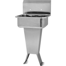 Floor Mount Sink with Pedestal Base, 8" Oc Holes Only, 18 Gauge