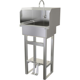 Hands-Free Floor Mount Sink, Double Foot Pedal Valve, 0.5 GPM