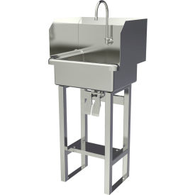 Floor Mount Sink with Double Knee Valve & Side Splash Guards, 2.0 GPM