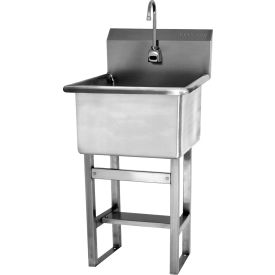 Floor Mount Sink with Battery Powered Sensor, Flow Rate 0.5 GPM, 14 Ga.