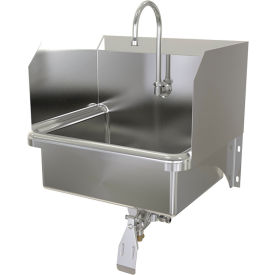 Wall Mount Sink with Single Knee Pedal Valve, Flow Rate 2 GPM