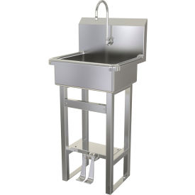 Floor Mount Sink with Double Foot Pedal Valve, 2.0 GPM