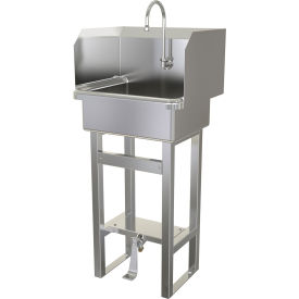Hands-Free Floor Mount Sink, Single Foot Pedal Valve, 0.5 GPM