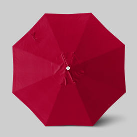 Venture 9' Patio Umbrella, Ashwood Simulation Pole, Sunbrella Jockey Red