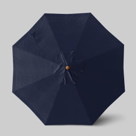 Venture 9' Patio Umbrella, Teak Simulation Pole, Olefin Navy Blue