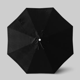 Venture 9' Patio Umbrella, Ashwood Simulation Pole, Olefin Black