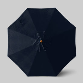Venture 9' Patio Umbrella, Teak Simulation Pole, Sunbrella Navy