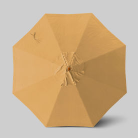 Venture 9' Patio Umbrella, Teak Simulation Pole, Sunbrella Wheat