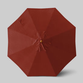 Venture 9' Patio Umbrella, Teak Simulation Pole, Sunbrella Terracotta