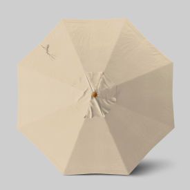 Venture 9' Patio Umbrella, Teak Simulation Pole, Olefin Antique Beige