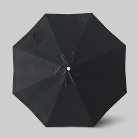 Venture 9' Patio Umbrella, Ashwood Simulation Pole, Sunbrella Black