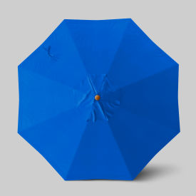 Venture 9' Patio Umbrella, Teak Simulation Pole, Sunbrella Pacific Blue