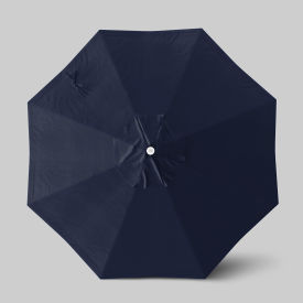 Venture 9' Patio Umbrella, Ashwood Simulation Pole, Olefin Navy Blue