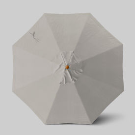 Venture 9' Patio Umbrella, Teak Simulation Pole, Sunbrella Granite