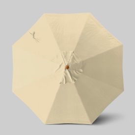 Venture 9' Patio Umbrella, Teak Simulation Pole, Sunbrella Antique Beige