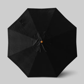 Venture 9' Patio Umbrella, Teak Simulation Pole, Olefin Black