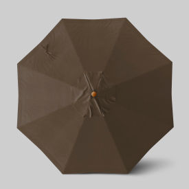 Venture 9' Patio Umbrella, Teak Simulation Pole, Sunbrella Cocoa