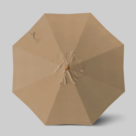Venture 9' Patio Umbrella, Teak Simulation Pole, Sunbrella Heather Beige