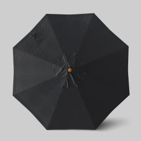 Venture 9' Patio Umbrella, Teak Simulation Pole, Sunbrella Black