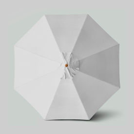 Venture 11' Patio Umbrella, Teak Simulation Pole, Olefin White