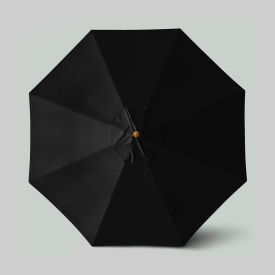 Venture 11' Patio Umbrella, Teak Simulation Pole, Olefin Black