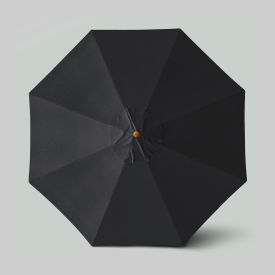 Venture 11' Patio Umbrella, Teak Simulation Pole, Sunbrella Black