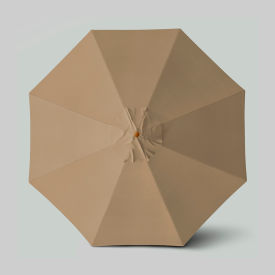 Venture 11' Patio Umbrella, Teak Simulation Pole, Sunbrella Heather Beige