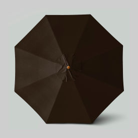 Venture 11' Patio Umbrella, Teak Simulation Pole, Sunbrella Bay Brown