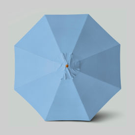 Venture 11' Patio Umbrella, Teak Simulation Pole, Sunbrella Air Blue
