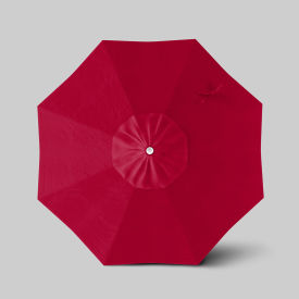 Venture 7-1/2' Patio Umbrella, Ashwood Simulation Pole, Sunbrella Jockey Red