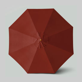 Venture 11' Patio Umbrella, Teak Simulation Pole, Sunbrella Terracotta