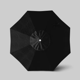 Venture 7-1/2' Patio Umbrella, Ashwood Simulation Pole, Olefin Black