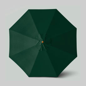 Venture 11' Patio Umbrella, Teak Simulation Pole, Sunbrella Forest Green