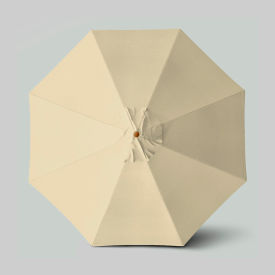Venture 11' Patio Umbrella, Teak Simulation Pole, Sunbrella Antique Beige