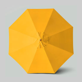 Venture 11' Patio Umbrella, Teak Simulation Pole, Sunbrella Sunflower Yellow
