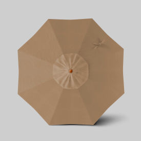 Venture 7-1/2' Patio Umbrella, Teak Simulation Pole, Olefin Woven Sesame