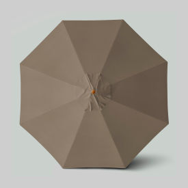 Venture 11' Patio Umbrella, Teak Simulation Pole, Sunbrella Taupe