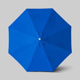 Venture 11' Patio Umbrella, Ashwood Simulation Pole, Sunbrella Pacific Blue