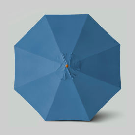 Venture 11' Patio Umbrella, Teak Simulation Pole, Olefin Capri Blue
