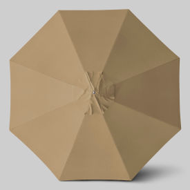 Newport 11' Patio Umbrella, Silver Anodized Pole, Sunbrella Linen Sesame