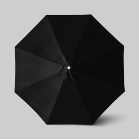 Venture 11' Patio Umbrella, Ashwood Simulation Pole, Olefin Black