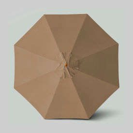 Venture 11' Patio Umbrella, Teak Simulation Pole, Olefin Woven Sesame