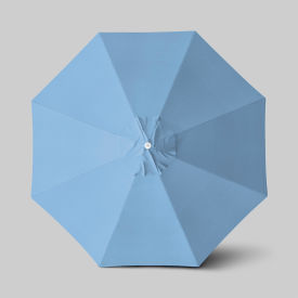 Venture 11' Patio Umbrella, Ashwood Simulation Pole, Sunbrella Air Blue