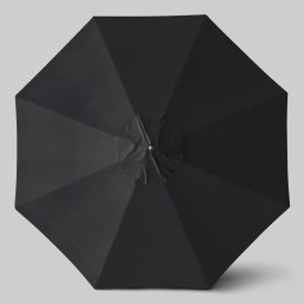 Newport 11' Patio Umbrella, Ashwood Simulation Pole, Sunbrella Black