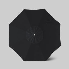 Newport 7-1/2' Patio Umbrella, Teak Simulation Pole, Sunbrella Black