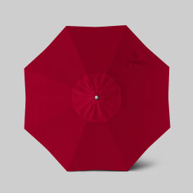 Newport 7-1/2' Patio Umbrella, Teak Simulation Pole, Sunbrella Jockey Red
