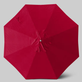 Newport 9' Patio Umbrella, Teak Simulation Pole, Sunbrella Jockey Red